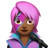 Woman Singer: Medium-Dark Skin Tone Emoji 👩🏾‍🎤 image - Apple style