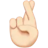 Crossed Fingers: Light Skin Tone Emoji 🤞🏻 image - Apple style