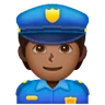 Police Officer: Medium-Dark Skin Tone Emoji 👮🏾 image - Samsung style
