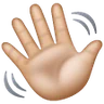 Waving Hand: Medium-Light Skin Tone Emoji 👋🏼 image - Samsung style