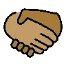 Handshake: Medium Skin Tone, Medium-Dark Skin Tone Emoji 🫱🏽‍🫲🏾 image - OpenMoji style