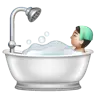 Person Taking Bath: Light Skin Tone Emoji 🛀🏻 image - WhatsApp style