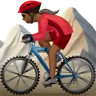 Woman Mountain Biking: Medium-Dark Skin Tone Emoji 🚵🏾‍♀️ image - Apple style