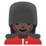 Woman Guard: Dark Skin Tone Emoji 💂🏿‍♀️ image - Google Noto Color style
