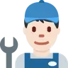 Man Mechanic: Light Skin Tone Emoji 👨🏻‍🔧 image - Twitter / X (Twemoji) style