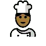 Man Cook: Medium-Dark Skin Tone Emoji 👨🏾‍🍳 image - OpenMoji style
