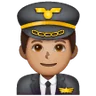 Man Pilot: Medium Skin Tone Emoji 👨🏽‍✈️ image - Samsung style