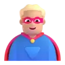Man Superhero: Medium-Light Skin Tone Emoji 🦸🏼‍♂️ image - Microsoft 3D Fluent style