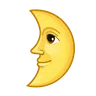 First Quarter Moon with Face Emoji 🌛 image - Telegram style