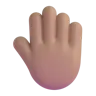 Raised Back Of Hand: Medium Skin Tone Emoji 🤚🏽 image - Microsoft 3D Fluent style