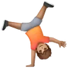 Person Cartwheeling: Medium Skin Tone Emoji 🤸🏽 image - Samsung style