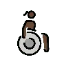 Woman In Manual Wheelchair: Dark Skin Tone Emoji 👩🏿‍🦽 image - OpenMoji style