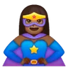 Woman Superhero: Medium-Dark Skin Tone Emoji 🦸🏾‍♀️ image - Samsung style