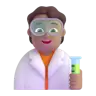 Scientist: Medium Skin Tone Emoji 🧑🏽‍🔬 image - Microsoft 3D Fluent style