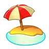 ชายหาดที่มีร่ม Emoji 🏖 image - Telegram style