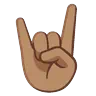 Sign Of The Horns: Medium Skin Tone Emoji 🤘🏽 image - Google Noto Color Animated style