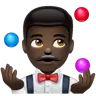 Man Juggling: Dark Skin Tone Emoji 🤹🏿‍♂️ image - WhatsApp style
