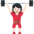 Woman Lifting Weights: Light Skin Tone
