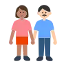 Woman And Man Holding Hands: Medium Skin Tone, Light Skin Tone Emoji 👩🏽‍🤝‍👨🏻 image - Tossface style