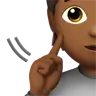 Deaf Person: Medium-Dark Skin Tone Emoji 🧏🏾 image - Apple style