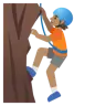 Person Climbing: Medium Skin Tone Emoji 🧗🏽 image - Google Noto Color style