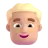Man: Medium-Light Skin Tone, Blond Hair