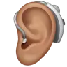 Ear With Hearing Aid: Medium Skin Tone Emoji 🦻🏽 image - WhatsApp style