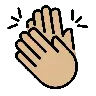Clapping Hands: Medium-Light Skin Tone Emoji 👏🏼 image - OpenMoji style