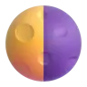 अंतिम तिमाही चंद्रमा प्रतीक Emoji 🌗 image - Microsoft 3D Fluent style