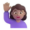Woman Raising Hand: Medium Skin Tone Emoji 🙋🏽‍♀️ image - Microsoft 3D Fluent style
