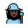 Woman Mage: Dark Skin Tone Emoji 🧙🏿‍♀️ image - OpenMoji style