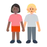 Women Holding Hands: Medium-Dark Skin Tone, Medium-Light Skin Tone Emoji 👩🏾‍🤝‍👩🏼 image - Tossface style
