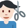 Man Getting Haircut: Light Skin Tone Emoji 💇🏻‍♂️ image - Twitter / X (Twemoji) style