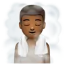 Person In Steamy Room: Medium-Dark Skin Tone Emoji 🧖🏾 image - WhatsApp style
