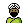 Man Wearing Turban: Medium-Dark Skin Tone Emoji 👳🏾‍♂️ image - OpenMoji style