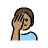 Person Facepalming: Medium Skin Tone Emoji 🤦🏽 image - OpenMoji style