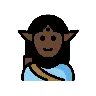 Man Elf: Dark Skin Tone Emoji 🧝🏿‍♂️ image - OpenMoji style