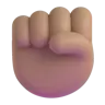 Raised Fist: Medium Skin Tone Emoji ✊🏽 image - Microsoft 3D Fluent style
