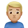 Man Frowning: Medium-Light Skin Tone Emoji 🙍🏼‍♂️ image - Apple style