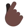 Hand With Index Finger And Thumb Crossed: Dark Skin Tone Emoji 🫰🏿 image - Tossface style