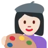 Woman Artist: Light Skin Tone Emoji 👩🏻‍🎨 image - Twitter / X (Twemoji) style