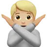 Person Gesturing No: Medium-Light Skin Tone Emoji 🙅🏼 image - Apple style
