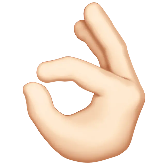 Ok Hand: Light Skin Tone