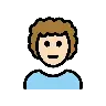 Person: Light Skin Tone, Curly Hair Emoji 🧑🏻‍🦱 image - OpenMoji style
