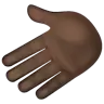 Leftwards Hand: Dark Skin Tone Emoji 🫲🏿 image - WhatsApp style