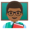 Man Teacher: Medium-Dark Skin Tone Emoji 👨🏾‍🏫 image - Google Noto Color style