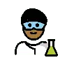 Man Scientist: Medium-Dark Skin Tone Emoji 👨🏾‍🔬 image - OpenMoji style