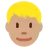 Man: Medium Skin Tone, Blond Hair