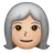 Woman: Medium-Light Skin Tone, White Hair