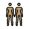Women Holding Hands: Medium Skin Tone Emoji 👭🏽 image - OpenMoji style